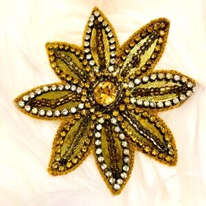Anthropologie Fabric and Crystal Hair Clip